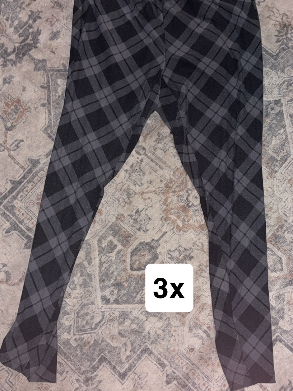 Plaid Leggings - Black & Gray